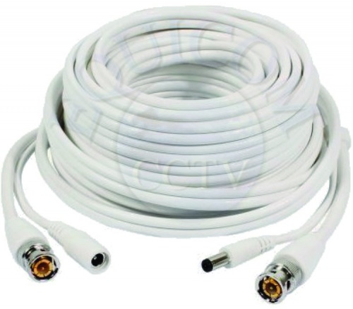 White 18 Meter Power Signal CCTV Cable